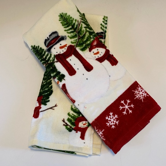 Saint Nicholas Square, Yuletide  snowman kitchen towel, 2Pac, cotton, NWOT - Picture 9 of 10